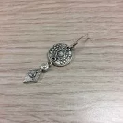 17mm Zamac ethnic pattern round 2-hole spacer - fine Gold plated x1