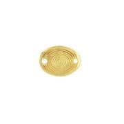 15x11mm Zamac ethnic pattern oval 2-hole spacer - fine Gold plated x1