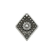 24x20mm Zamac ethnic pattern rhombus pendant - Antique Silver Plating x1