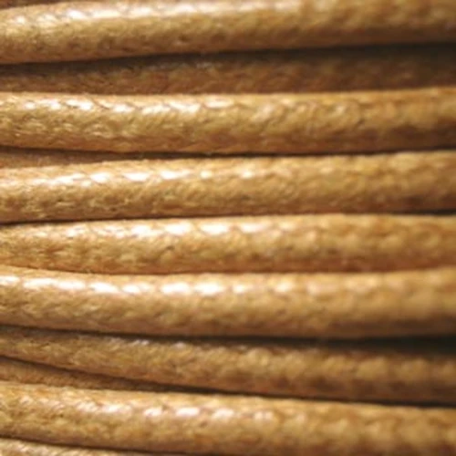 European cotton waxed cord 2mm Golden Brown x 1 m