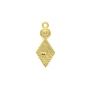 23x10mm Zamac Rhombus charm with a snake pattern - fine Gold plated x1|raw }}