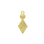 23x10mm Zamac Rhombus charm with a snake pattern - fine Gold plated x1