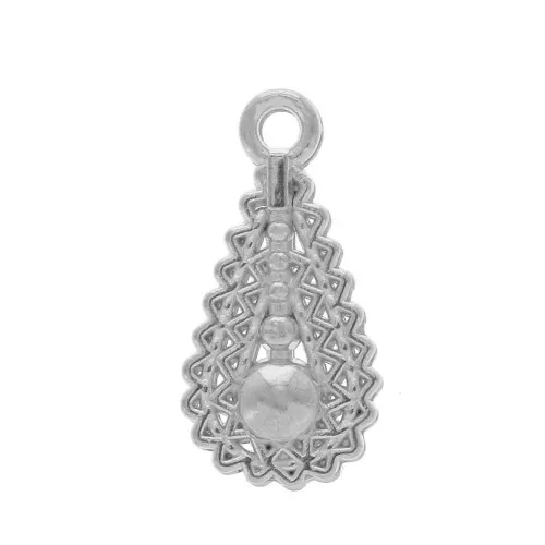 17x8.5mm Zamac drop charm/ pendant - Antique Silver Plating x1