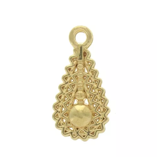 17x8.5mm Zamac drop charm/ pendant - fine Gold plated x1