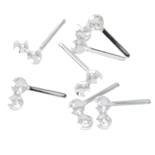 925 Sterling Silver 3 mm Ball chain end caps wit rod x10