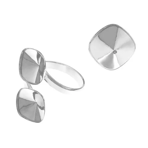 925 Serling Silver Ring for 12mm 4470 cabochons x1