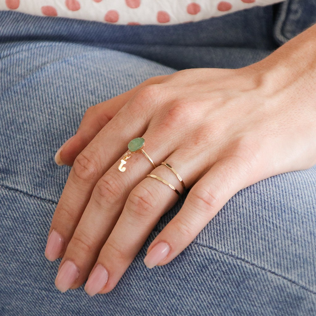 Size 52 Gold Filled hammered Ring x1 Perles & Co