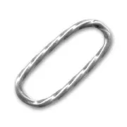 Oval decorated spacer beads 24mm Old silver tone x10