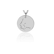 20mm Stainless Steel Aquarius Zodiac sign pendant with open jump ring x1|raw }}