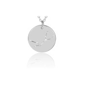 20mm Stainless Steel Virgo Zodiac sign pendant with open jump ring x1
