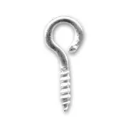 Flat screw eyes 5mm Silver tone x5