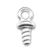 Flat screw eyes 4mm Silver tone x5