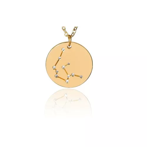 20mm Stainless Steel Aquarius sign pendant with open jump ring - Gold Tone x1