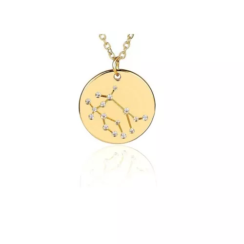 20mm Stainless Steel Gemini Zodiac sign pendant with open jump ring - Gold Tone x1