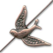 Dove 20x14mm Old copper tone x1|raw }}