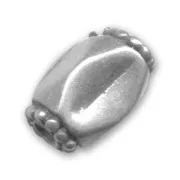Candy bead 13x9mm Old silver tone x1
