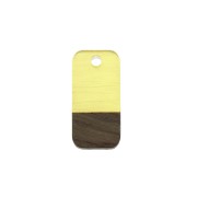 21x10mm wood-effect rectangle resin pendant - Transparent Yellow / Brown x1|raw }}