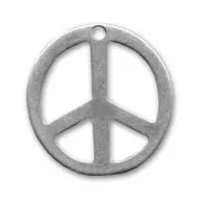 Peace pendant 28mm Old silver tone x1