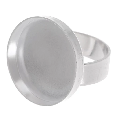 Round adjustable ring 22 mm - Silver x1