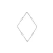 29x20mm Zamac textured rhombus spacer - Antique Silver Plating x1