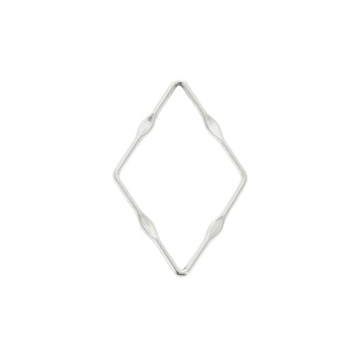 29x20mm Zamac textured rhombus spacer - Antique Silver Plating x1