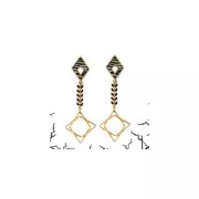 29x20mm Zamac textured rhombus spacer - Antique Silver Plating x1