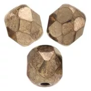Fire Polished faceted round beads 5mm Gold Bronze x50