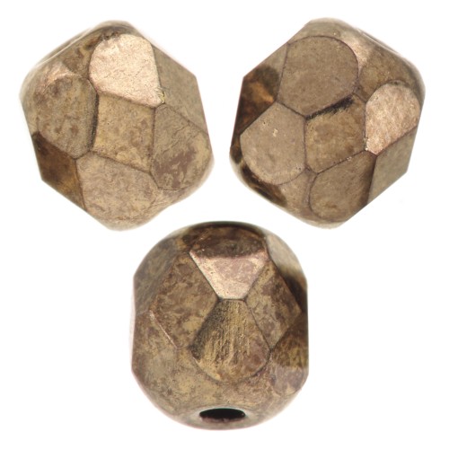 Fire Polished faceted round beads 5mm Gold Bronze x50