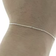 925 Sterling silver 1mm Venetian - Diamond cut box chain x 50 cm