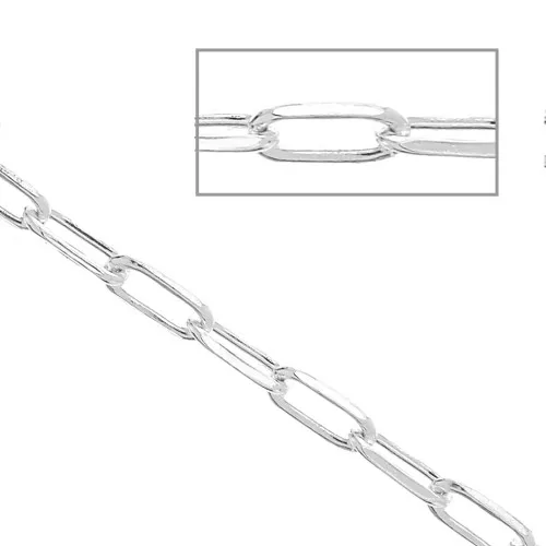925 Sterling silver 1.85mm SNL - rectangle chain x 50 cm
