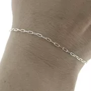 925 Sterling silver 1.85mm SNL - rectangle chain x 50 cm