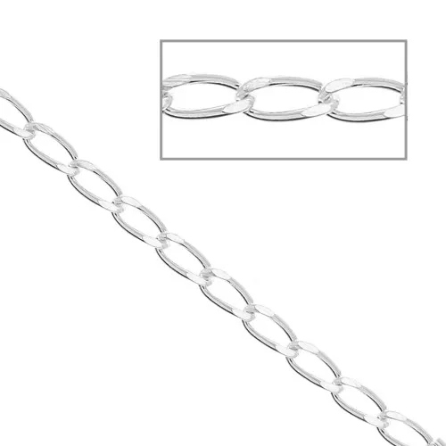 925 Sterling silver 1.55mm Bilbao chain x50cm