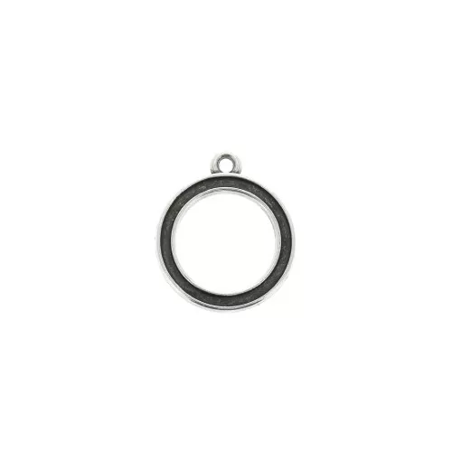 18.5x16mm Zamac openwork double-sided charm - Antique Silver Plating x1