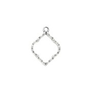 22.5x16.5mm Zamac textured rhombus charm - Antique SilverTone x1|raw }}
