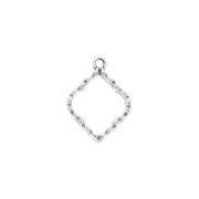 22.5x16.5mm Zamac textured rhombus charm - Antique SilverTone x1