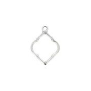 22.5x16.5mm Zamac textured rhombus charm - Antique SilverTone x1