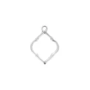 22.5x16.5mm Zamac textured rhombus charm - Antique SilverTone x1