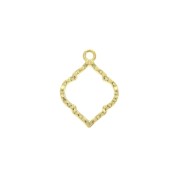 22.5x16.5mm Zamac textured rhombus charm - fine Gold plated x1|raw }}