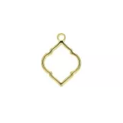 22.5x16.5mm Zamac textured rhombus charm - fine Gold plated x1