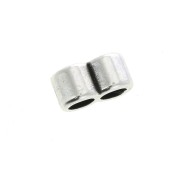 8.5x5mm 2-hole slider for 2.5mm cords - Antique Silver Plating x1