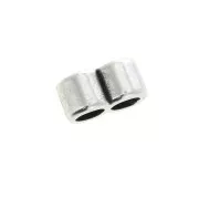 8.5x5mm 2-hole slider for 2.5mm cords - Antique Silver Plating x1