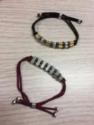 8.5x5mm 2-hole slider for 2.5mm cords - Antique Silver Plating x1