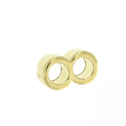 8.5x5mm 2-hole slider for 2.5mm cords - fine Gold plated x1