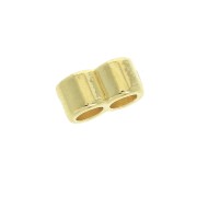 8.5x5mm 2-hole slider for 2.5mm cords - fine Gold plated x1