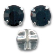 Sew-on rhinestones 8mm Jet x1|raw }}