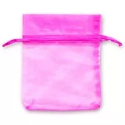 Mini Organza pouches 85x120mm Fuchsia x20