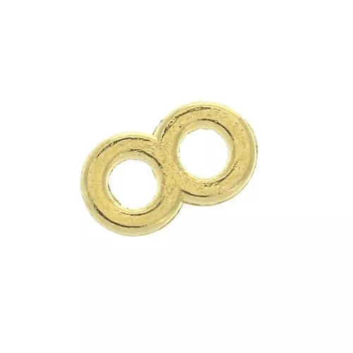 8x4.5mm 2-hole slider for 2mm cords - fine Gold plated x1