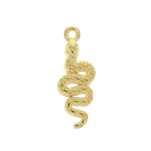 24x8.5 Zamac snake charm - fine Gold plated x1