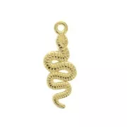 24x8.5 Zamac snake charm - fine Gold plated x1