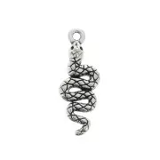 24x8.5 Zamac snake charm - Antique Silver Plating x1